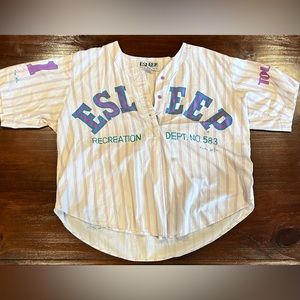 eSleep Boxer Half Button Up Short Sleeve Shirt - Size Meduim